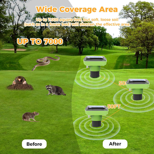 Saijzek OEM Amz Top Vente Haute Qualité <span class=keywords><strong>Efficace</strong></span> Solaire Alimenté Spirale Tige Rats Gopher Campagnol Rongeur Souris Taupe <span class=keywords><strong>Serpent</strong></span> <span class=keywords><strong>Répulsif</strong></span> 600 m² - Product Image 5