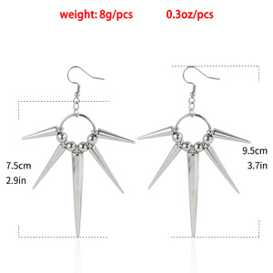 Punk personalidad Thorn Trendy Cool Spike Cone pendientes geométricos Hip Hop Unisex hombres y mujeres accesorios para las orejas - Product Image 5