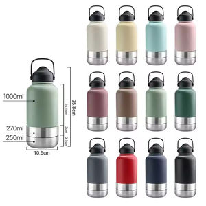 Custom logo 3 in 1 Style 32oz Portable Stainless Steel Pet Feeder Outdoor Travel <b>Bowl</b> Insulated <b>Dog</b> <b>Water</b> Bottle - Product Image 2