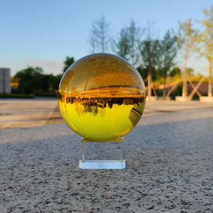 Bolas <span class=keywords><strong>de</strong></span> cristal decorativas amarillas producidas en fábrica <span class=keywords><strong>Esferas</strong></span> <span class=keywords><strong>de</strong></span> cristal coloreadas <span class=keywords><strong>para</strong></span> decoración <span class=keywords><strong>de</strong></span> interiores - Product Image 3