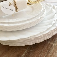 Fête élégante minimaliste Vintage moderne 7.5 10 pouces blanc personnalisé écologique blanc assiettes fantaisie pour mariage