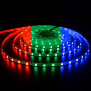 شريط إضاءة SMD 5050 RGB ملون يعمل بالتيار المستمر 5 فولت, شريط مرن من المطاط المرن ، يحتوي على خاصية ضد الماء ، يتوافق مع شاشات التلفاز من نوع SMD ، كما يتوافق مع جميع أنواع كاميرات التلفزيون ، كما يحتوي على خاصية ضد الماء.