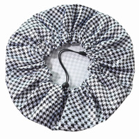 Bonnet de bain imperméable en satin imprimé, grande taille, réglable, nouvelle version améliorée, avec doublure en PEVA.