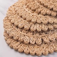 En gros, set de table rond tressé en feuille de maïs, fait main, pour la décoration de table de petit-déjeuner et de salle à manger, style rustique campagnard pour cuisine