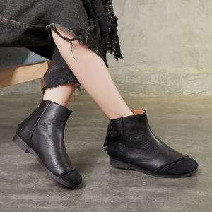 OEM/ODM di lusso primo strato in pelle bovina traspirante materiale naturale stivaletti da <span class=keywords><strong>donna</strong></span> con cerniera posteriore cina all'ingrosso produttore - Product Image 3