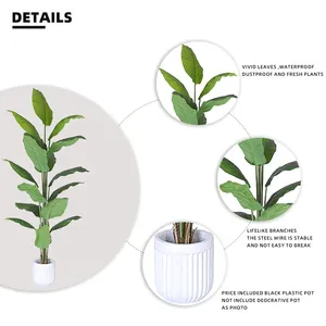 ต้นไม้ประดิษฐ์สัมผัสเหมือนจริง ขนาด 150 200 240 ซม. ต้นบอนไซตกแต่งจากผ้าไหม ต้นสปาติฟิลลัมสีเขียว - Product Image 3