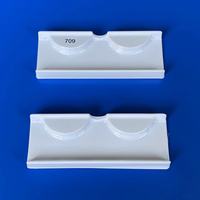 Plateau vide rectangulaire blanc doré en PET/PVC pour extensions de cils, insert sous blister sous vide