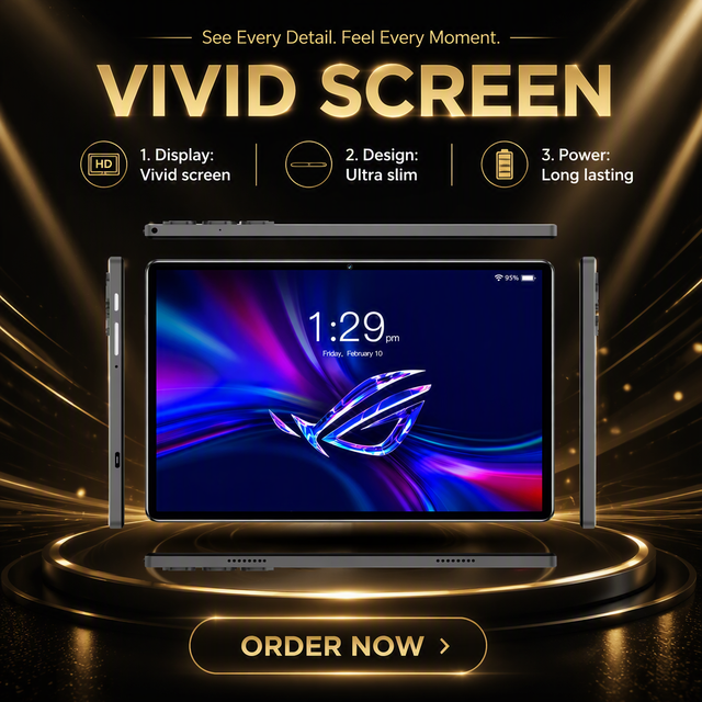 Custom Tablet PC Made in China, 22GB RAM + 2TB ROM, Android 15, Support Custom Logo