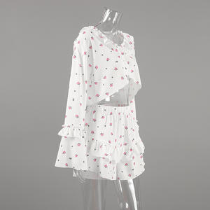 En stock, nuisette à volants, vêtements pour femmes, vêtements de nuit sexy, vêtements de détente pour femmes, pyjamas imprimés pour filles, ensembles de pyjama pour femmes, ensembles de détente pour femmes - Product Image 6