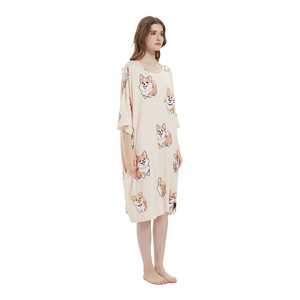 Comoda <span class=keywords><strong>Camicia</strong></span> da <span class=keywords><strong>Notte</strong></span> Personalizzata per Donna, Vestito da <span class=keywords><strong>Notte</strong></span> in Modal Plus Size con Maniche Corte e Tasche, Morbida <span class=keywords><strong>Camicia</strong></span> da <span class=keywords><strong>Notte</strong></span> in Maglia - Product Image 3