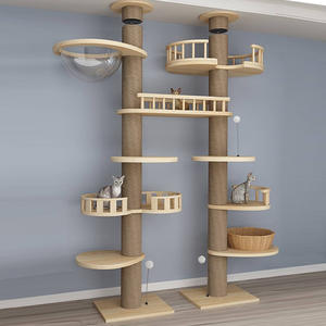 Arbre à chat extra large à double poteau, avec capsule spatiale, hamac, <span class=keywords><strong>habitat</strong></span>, plateforme de saut multi-niveaux et griffoir - Product Image 1