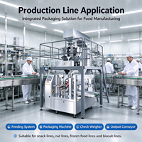Machine d'emballage entièrement automatique pour sachets préformés, avec peseuse multi-têtes, remplissage et scellage pour Doypack, sachets à fermeture éclair et sachets stand-up pour granulés alimentaires