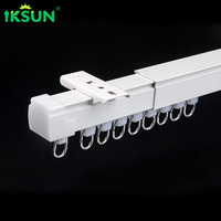 IKSUN 1 Set DIY Plafond Rideau Rail Réglable Extensible Rideau Pôles Pistes
