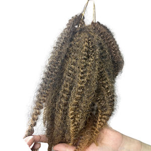 Échantillon gratuit de cheveux synthétiques Marley Kinky Bundle <span class=keywords><strong>Twist</strong></span> Braiding Hair, fibre synthétique haute température, cheveux pour crochet, tresses africaines, mèches - Product Image 2