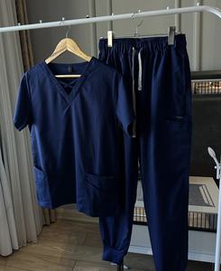 ชุดเครื่องแบบพยาบาลแฟชั่นคุณภาพสูงผ้ายืดชุดเสื้อและกางเกงจ็อกเกอร์ - Product Image 4