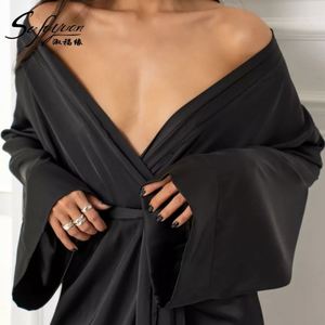 SFY-Y5068 Bata de Satén Suave de Manga Larga, Estilo Europeo y Americano, Elegante, para Mujer, Ropa de Dormir, Pijama - Product Image 6