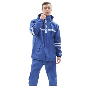 Rainfreem Raincoat 240T Polyester 100% Calendering process coating Can Customized Logo With Lining Raincoat