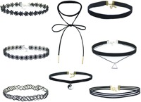 Ensemble de colliers pour femmes avec ruban ras du cou en dentelle personnalisée variée