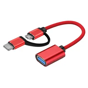 Cantell 2 in 1 Type C Otg 어댑터 케이블 Type-C to Usb 2.0 어댑터 OTG Micro to Usb OTG Cable For Mobile phone