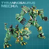 Jouets de construction de dinosaure Kit de blocs de robot tyrannosaure 643 pièces ensemble de blocs de construction robot transformé pour les enfants