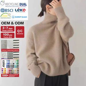 <span class=keywords><strong>Pull</strong></span> en tricot à <span class=keywords><strong>col</strong></span> <span class=keywords><strong>roulé</strong></span> décontracté pour femmes automne hiver couleur unie ample chaud confortable <span class=keywords><strong>pull</strong></span> tricots <span class=keywords><strong>pull</strong></span> pour femmes - Product Image 2