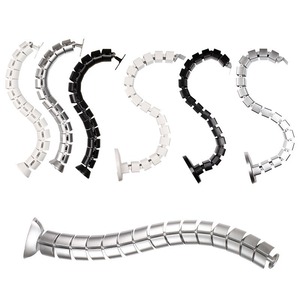 Flexible Serpentine Conduit For Office <b>Desk</b> Cable Management Black Silver White Color Options Thickened Durable Plastic Indoor - Product Image 5