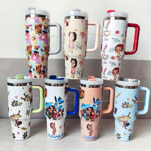 Vaso Infantil Personalizado con Asa y Tapa, Acero Inoxidable, Diseño de Dibujos Animados, Estampado de Animales, Taza Térmica - Product Image 5