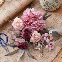 Bunga Mawar Buatan Old Dream Flower Note, Buket Gantung Dinding untuk Rumah & Pernikahan - Gaya Eropa Buatan Tangan Alami untuk Hari Valentine