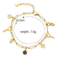 Bracelets à pampilles personnalisés avec projection photo « Je t'aime » – Cadeaux d'anniversaire tendance plaqués or/argent avec zircon