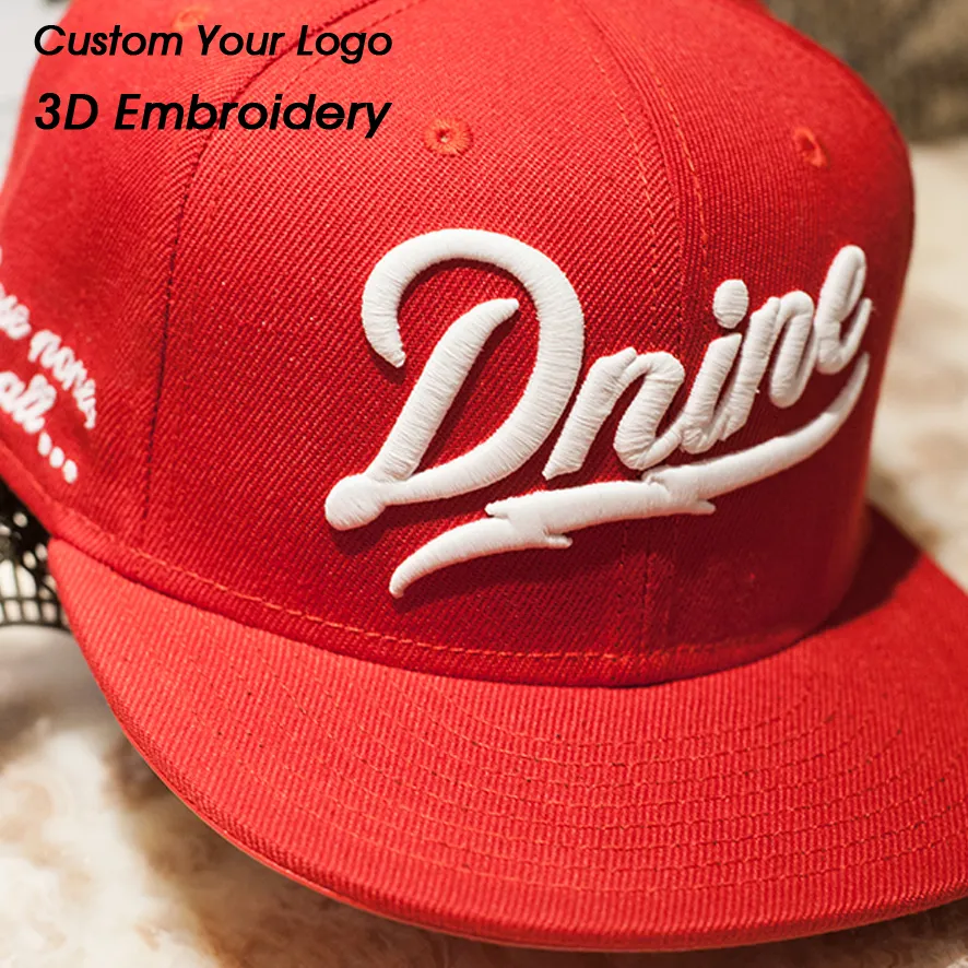 custom 3d puff embroidery your logo sport hat printing 5-6 Panel outdoor Hip hop snapback caps
