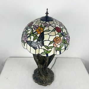 LongHuiJing European Butterfly Stained Glass LED Lampshade <b>Table</b> <b>Lamp</b> Flexible Simple Angel <b>Base</b> for Living Room Art Decoration - Product Image 6