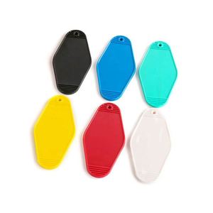 Promotional Custom logo Color Material <b>Key</b> Tags Blank <b>Plastic</b> Retro Vintage Motel Room Hotel Keychain - Product Image 4