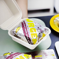 Papier d'emballage alimentaire en papier ciré recyclable avec logo personnalisé imprimé sur film d'aluminium isolant pour sandwichs, hamburgers et pains