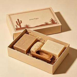 Premium Recyclable Handmade Black <b>Soap</b> <b>Gift</b> <b>Set</b> with Custom Logo Magnetic Closure Brush in Rigid Box - Product Image 5
