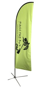Drapeau publicitaire portable en polyester personnalisé pour l'extérieur, bannière avec poteaux en fibre de verre - Product Image 2
