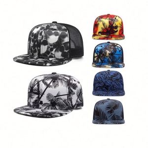 Wholesale Fashion Women Men Hip Hop Hawaii Print SnapBack Cap Summer Mesh Trucker <b>Hats</b> - Product Image 2