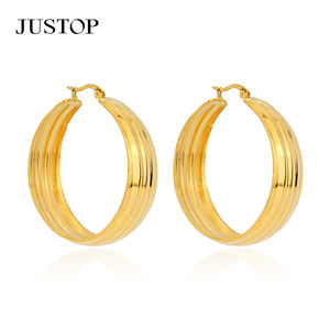 Pendientes de Aro de Moda, OEM, Acero Inoxidable Resistente al Agua, Chapado en Oro de 18K, Hipoalergénicos, Proveedor de Joyería de Moda Personalizada - Product Image 1
