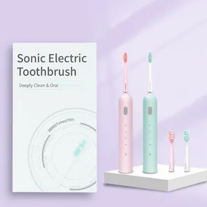 Limpiador de dientes Tandenborstel automático tipo C más barato al por mayor Cepillo de dientes eléctrico sónico suave para adultos con carga oscilante