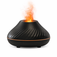 Humidificateur d'air à 7 LED effet flamme, diffuseur d'arômes volcanique portable à ultrasons, alimentation électrique pour la maison et les cadeaux