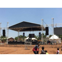 Estructura de Escenario Portátil de Aleación de Aluminio para Conciertos y Eventos, Estructura de Iluminación de Techo con Patrón Triangular Hecha de Madera Contrachapada