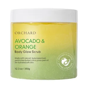 Private Label Avocado & Oranje Shea Boter Body Glow Scrub Avocado Body Scrub Ijs Avocado Body Scrub