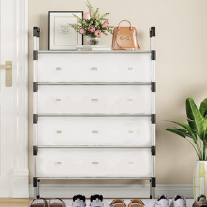 Meuble à chaussures multi-niveaux fermé anti-poussière pour dortoir, rangement domestique, idéal pour chambre de location, montage facile, optimisation de l'espace - Vente directe usine - Product Image 3