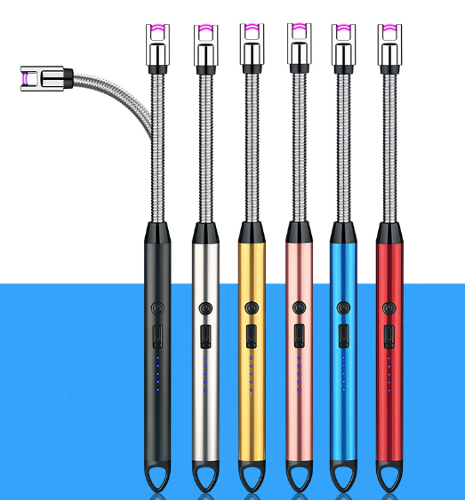 HOT Rechargeable Slim Electric Lighter Long Flexible Neck USB-C Electronic Lighter with LED for Camping ,Cooking , BBQs