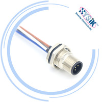Conector M12, Código A, 5 Pines, Conector Macho y Hembra Recto en Ángulo, Cable de Señal de Datos de Alambre de Copia AWG PVC PUR