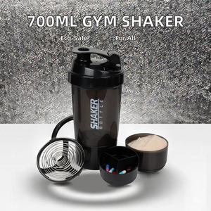 Bouteille shaker de sport en plastique sans BPA de 700 ml avec logo personnalisé pour protéines, idéale pour l'entraînement direct - Product Image 3