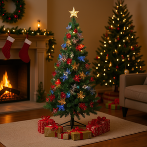 Homeera Christmas Tree 180cm 230T Multicolored Led Lights Indoor Pine Artificial Tree - Product Image 2