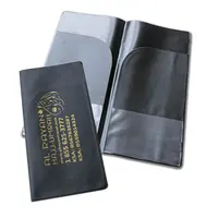 DOUBLE FOLDING LOTTERY TICKET HOLDER/WALLET VELVET AND LEATHER LOOK + BOARD
