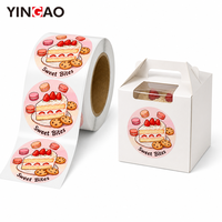 Rouleau d'autocollants adhésifs personnalisés pour boulangerie, étiquettes imperméables, écologiques, durables, pour boîtes à gâteaux, biscuits, macarons, desserts, emballages