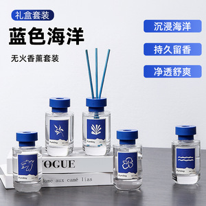 Funday <b>Reed</b> <b>Diffuser</b> 80ml Blue Ocean Series Fragrance Long Lasting Aroma Home Air Freshener - Product Image 3