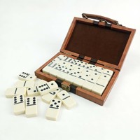 Boîte de jeu de dominos en velours écologique noir personnalisée en usine, jeu de dominos double six pour l'extérieur avec jeux de divertissement familial